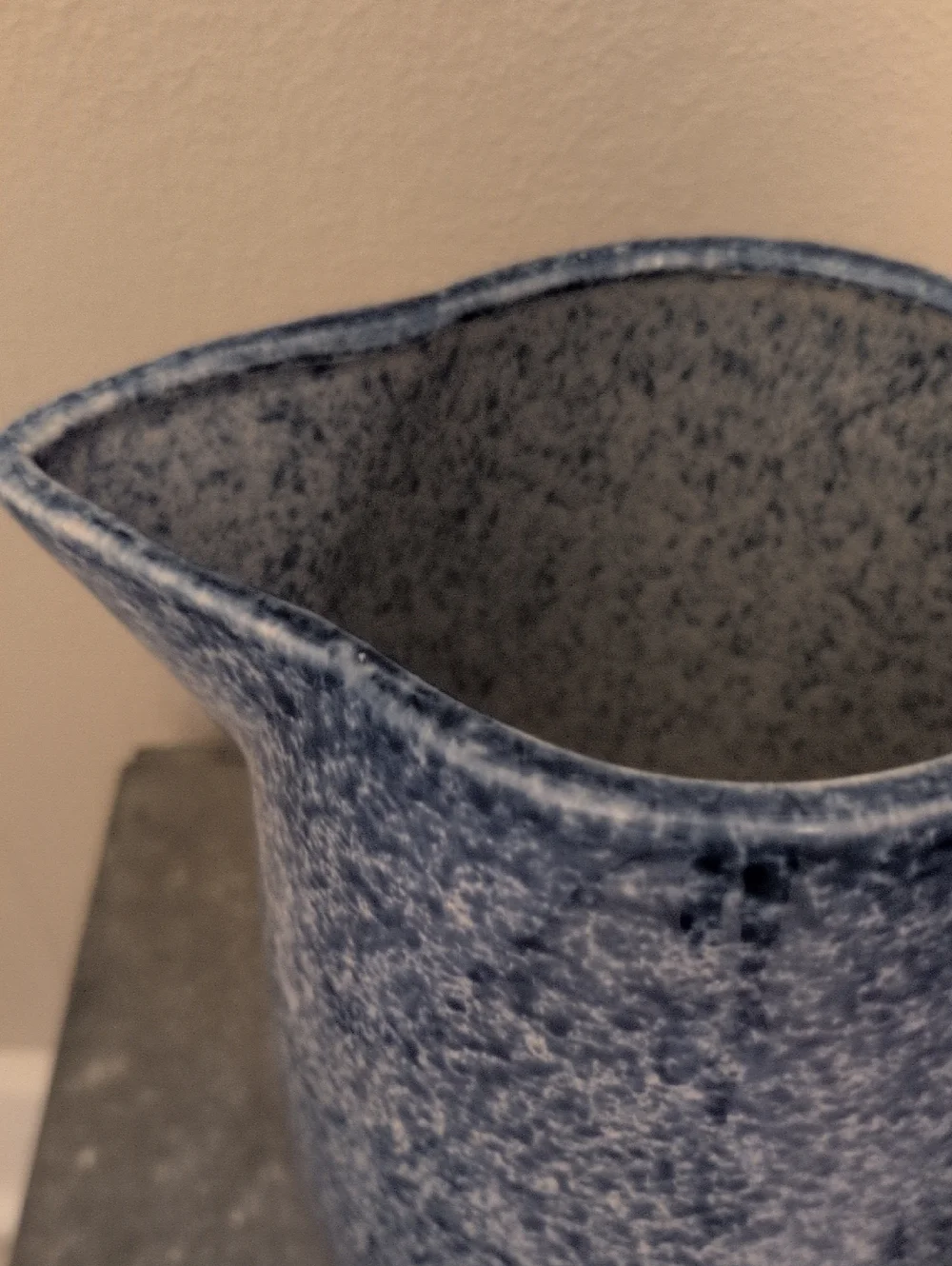 Vintage Emporium Of Maine Country Life Stoneware Pitcher Blue Folk Art